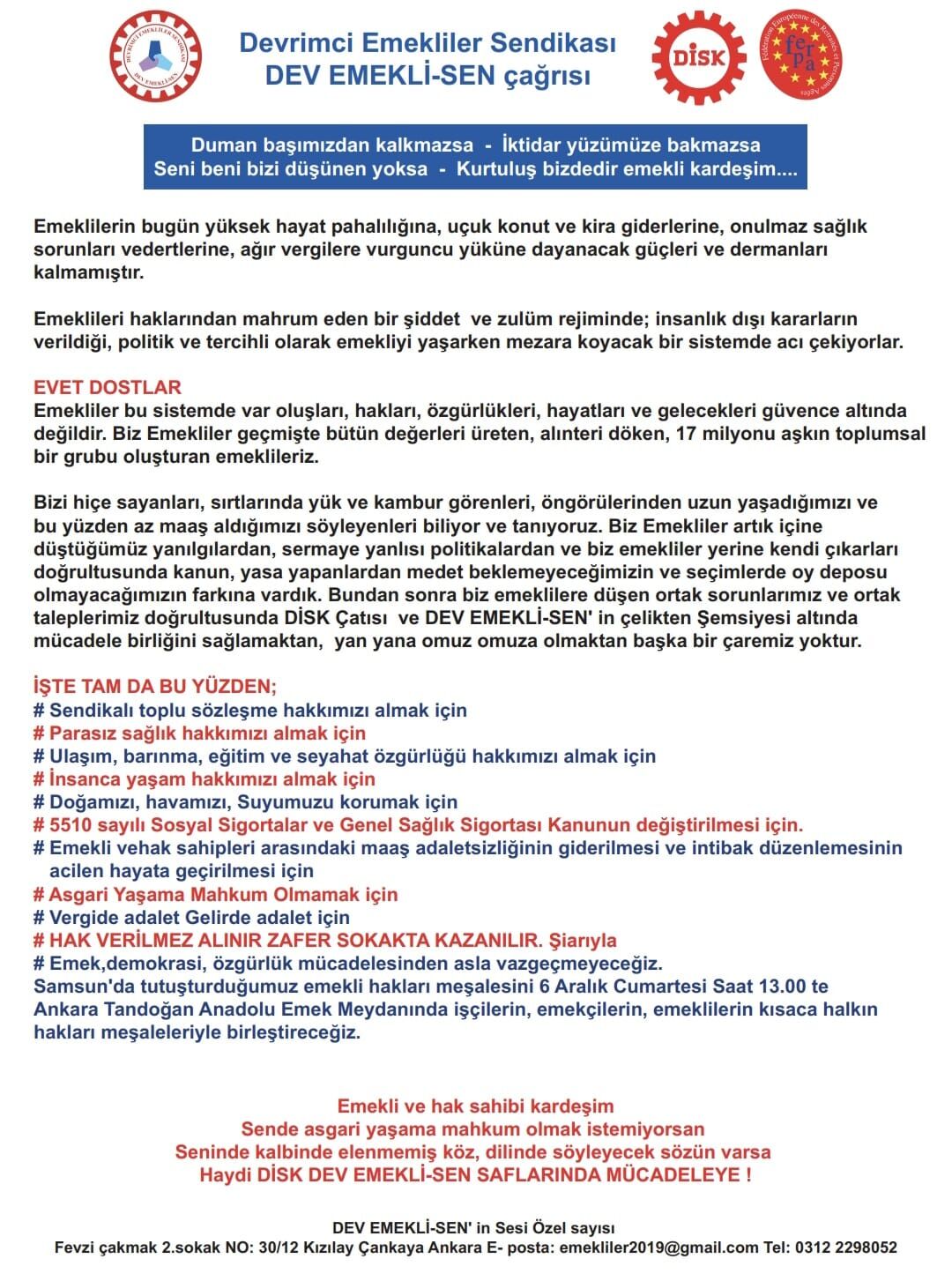 Dev Emekli Sen Bildiri